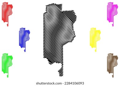 Crato municipality (Ceará state, Municipalities of Brazil, Federative Republic of Brazil) map vector illustration, scribble sketch Crato map