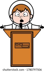 Cratoon Astronaut Giving a Speech