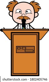 Cratoon Scientist Giving a Speech