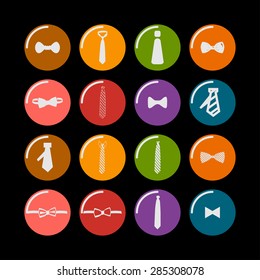 cravat necktie tie icon set