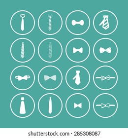 cravat necktie tie icon set