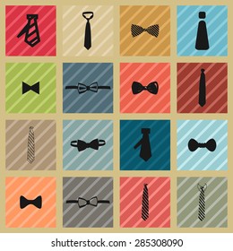 cravat necktie tie icon set