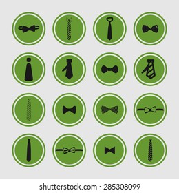 cravat necktie tie icon set