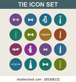 cravat necktie tie icon set