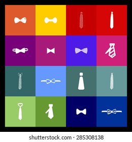 cravat necktie tie icon set