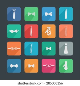 cravat necktie tie icon set