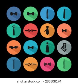 cravat necktie tie icon set