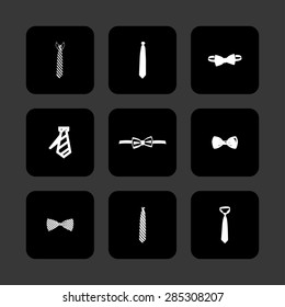 cravat necktie tie icon set