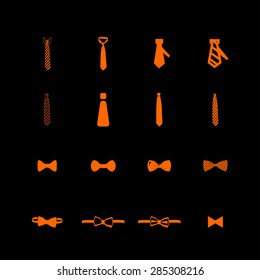 cravat necktie tie icon set