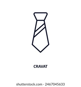 icono de esquema cravat.  Icono de línea delgada de la colección de ropa. Vector editable aislado sobre fondo blanco