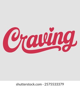 Craving script text typography valentine vector  transparent background