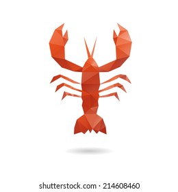 Crawfish abstract isolated on a white backgrounds, vector illustration