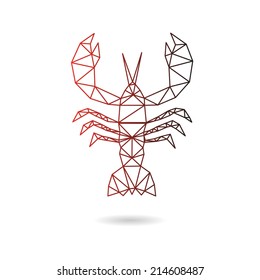 Crawfish abstract isolated on a white backgrounds, vector illustration