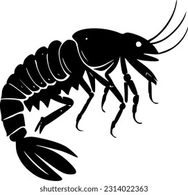 Crawfish - Black and White Isolated Icon - Vector illustration