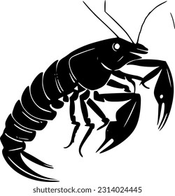 Crawfish - Black and White Isolated Icon - Vector illustration