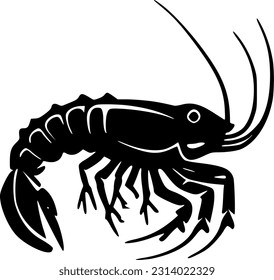 Crawfish | Black and White Vector illustration