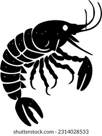 Crawfish | Black and White Vector illustration