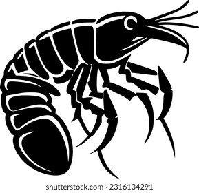 Crawfish | Black and White Vector illustration