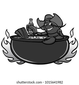 Crawfish Boil Illustration - A vector cartoon illustration of a Crawfish Boil mascot.