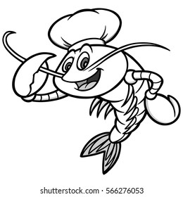 Crawfish Chef Mascot Illustration