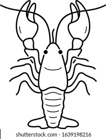 Crawfish Farming In Louisiana State. Vector Outline Icon.