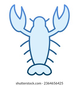 Crawfish flat icon. Crayfish blue icons in trendy flat style. Seafood gradient style design, designed for web and app. Eps 10