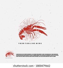 Crawfish illustration logo premium vector