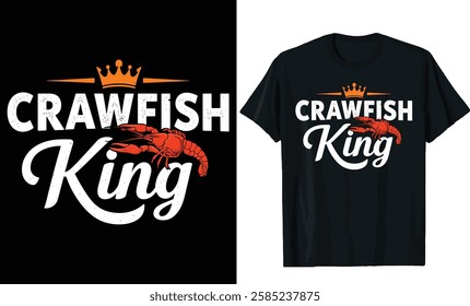 Crawfish King T-Shirt Design, Mardi Gras t shirt design