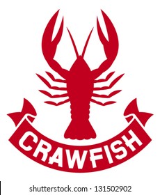 Crawfish Label (crayfish Icon, Lobster Sign)