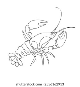 Crawfish line art vector illustration