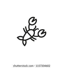 Crawfish line icon. Freshwater, lobster, pincer. Seafood concept. Vector illustration can be used for topics like delicatessen, fresh market, restaurant