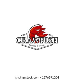 Crawfish lobster seafood bistro restaurant logo icon symbol with mascot character illustration