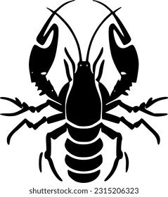 Crawfish | Minimalist and Simple Silhouette - Vector illustration