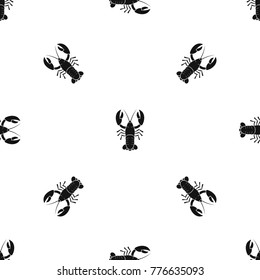 Crawfish pattern repeat seamless in black color for any design. Vector geometric illustration