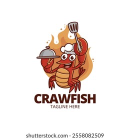 Crawfish seafood restaurant logo Vector Image.