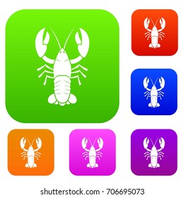 Crawfish set icon in different colors isolated vector illustration. Premium collection
