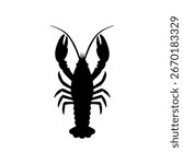 Crawfish silhouette icon vector flat illustration design.