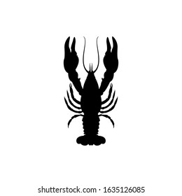 crawfish silhouette. vector illustration of crawfish