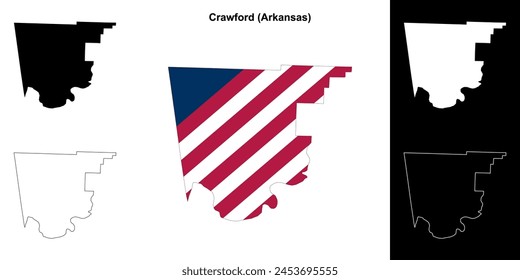 Crawford County (Arkansas) outline map set