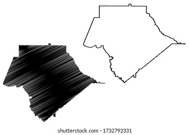 Crawford County, Georgia (U.S. county, United States of America,USA, U.S., US) map vector illustration, scribble sketch Crawford map