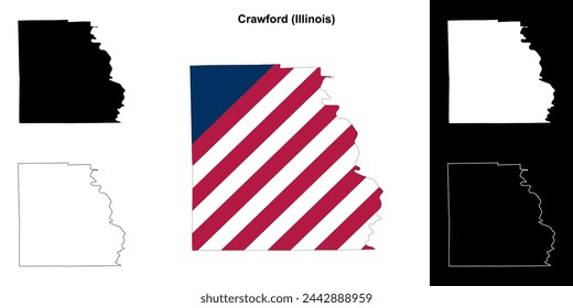 Crawford county (Illinois) outline map set