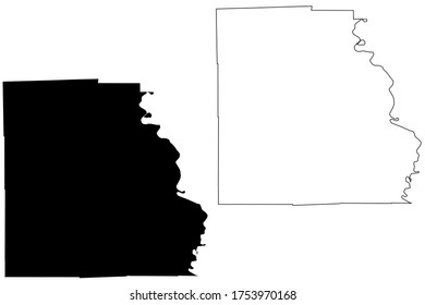 Crawford County, Illinois (U.S. county, United States of America, USA, U.S., US) map vector illustration, scribble sketch Crawford map