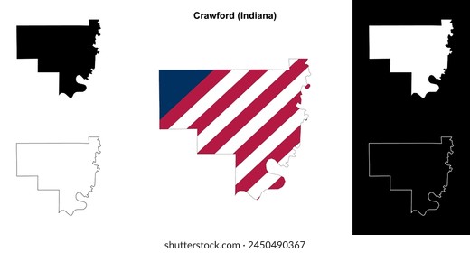 Crawford County (Indiana) Outline-Kartenset