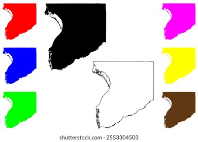 Crawford County, State of Wisconsin (U.S. county, United States of America, US) map vector illustration, scribble sketch Crawford map