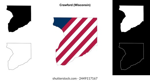 Crawford County (Wisconsin) outline map set