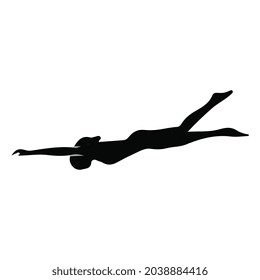 Crawl Swimming Position Silhouette Vector Stock Vector (Royalty Free ...