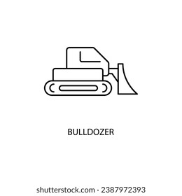 Crawler bulldozer concept line icon. Simple element illustration. Crawler bulldozer concept outline symbol design.