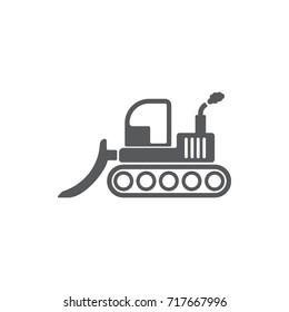 Crawler bulldozer icon on the white background