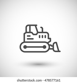 Crawler bulldozer line icon