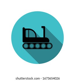 Crawler bulldozer long shadow icon. Simple glyph, flat vector of transport icons for ui and ux, website or mobile application